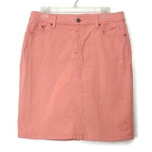 LL Bean Coral Pink Jean Skirt Size 10